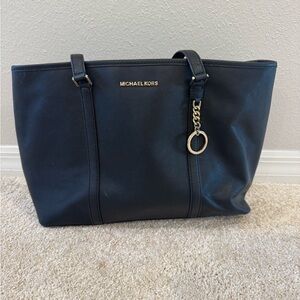 Michael Kors Black Tote with Gold Accents
